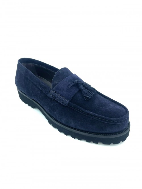 G.PAPADOGAMVROS N63 CAMOSCIO BLU MADE IN ITALY