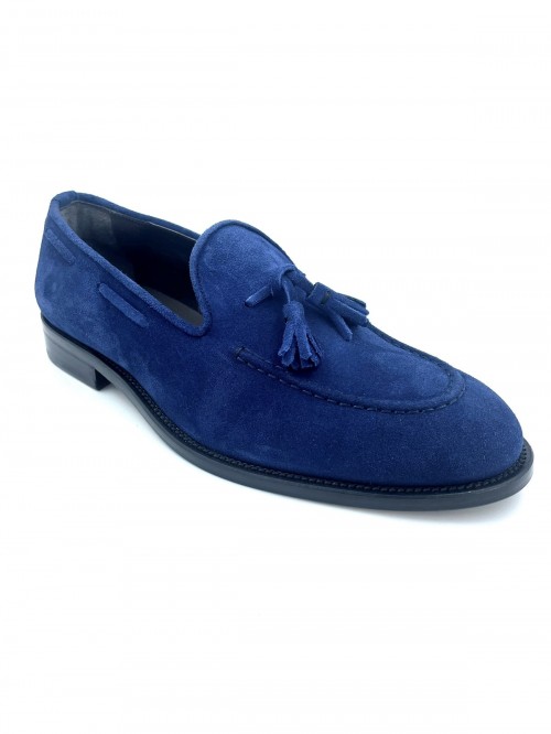 G.PAPADOGAMVROS P10 BLU CINA CAMOSCIO MADE IN ITALY