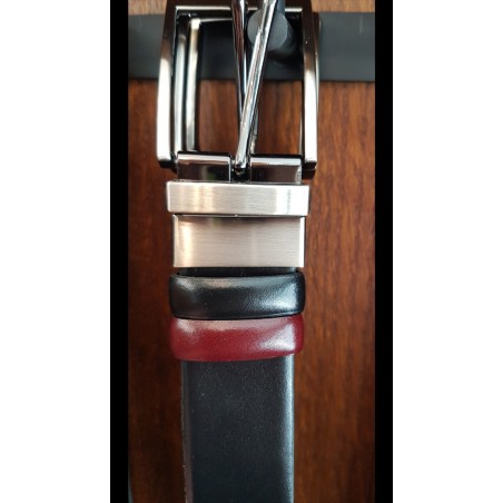 G.Papadogamvros BELT BLACK BORDEAUX MADE IN ITALY