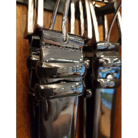 BELT GLOSSY BLACK MADE IN EU