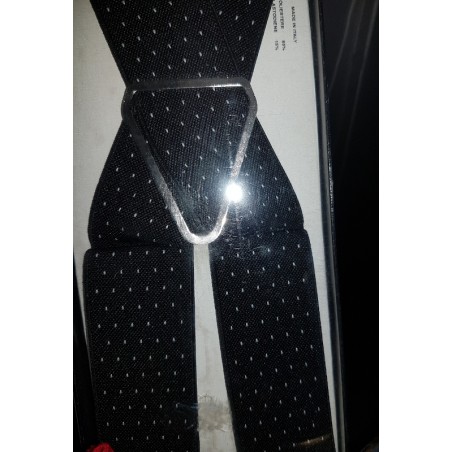 Suspenders Black w White polka dots S
