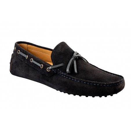 G.Papadogamvros CAR SHOES camoscio blu MADE IN ITALY