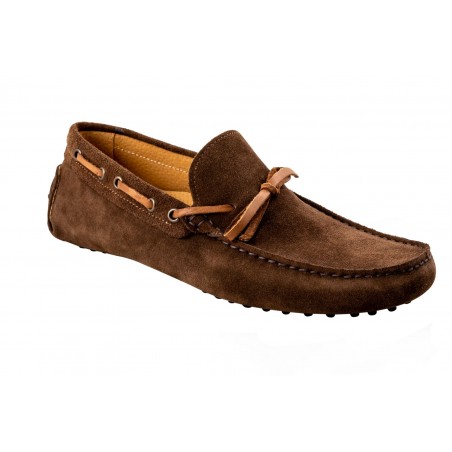G.Papadogamvros CAR SHOES camoscio moka MADE IN ITALY