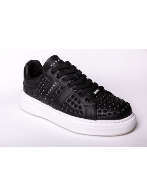 JOHN RICHMOND 14017/CP A NERO CALF LEATHER MADE IN ITALY